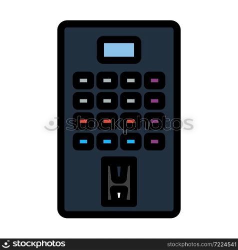 Icon Of Coffee Selling Machine. Editable Bold Outline With Color Fill Design. Vector Illustration.