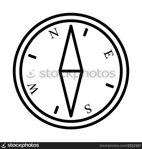 Icon Of Compass. Bold outline design with editable stroke width. Vector Illustration.