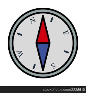 Icon Of Compass. Editable Bold Outline With Color Fill Design. Vector Illustration.