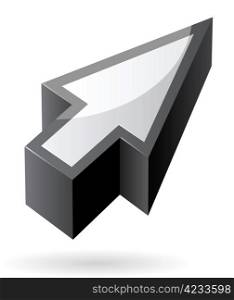 Icon of computer cursor. Vector illustration.