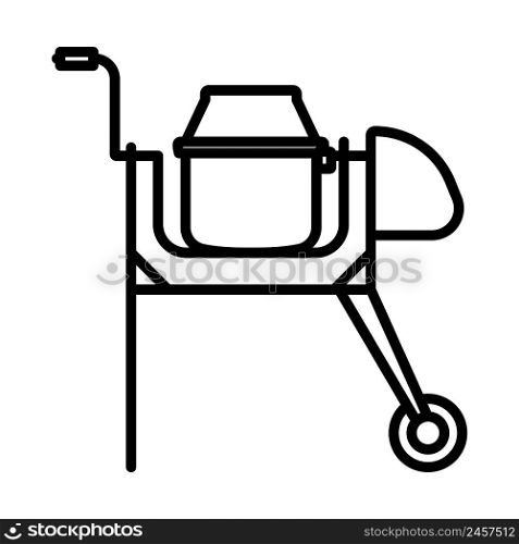 Icon Of Concrete Mixer. Bold outline design with editable stroke width. Vector Illustration.