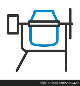 Icon Of Concrete Mixer. Editable Bold Outline With Color Fill Design. Vector Illustration.