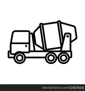 Icon Of Concrete Mixer Truck. Bold outline design with editable stroke width. Vector Illustration.