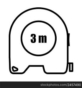 Icon Of Constriction Tape Measure. Bold outline design with editable stroke width. Vector Illustration.