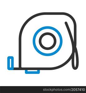 Icon Of Constriction Tape Measure. Editable Bold Outline With Color Fill Design. Vector Illustration.