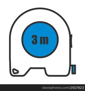 Icon Of Constriction Tape Measure. Editable Bold Outline With Color Fill Design. Vector Illustration.