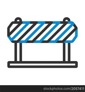 Icon Of Construction Fence. Editable Bold Outline With Color Fill Design. Vector Illustration.