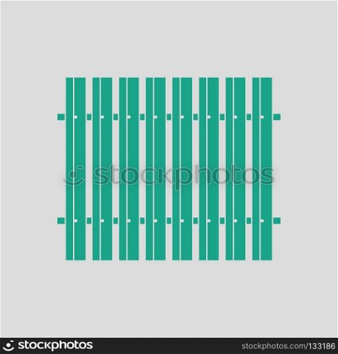 Icon of Construction fence . Gray background with green. Vector illustration.