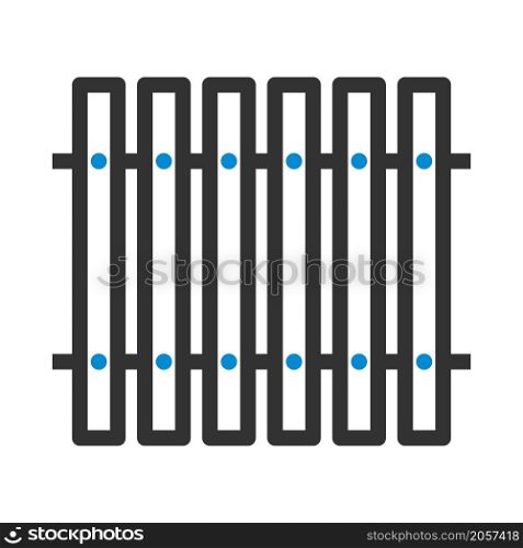 Icon Of Construction Fence In Ui Colors. Editable Bold Outline With Color Fill Design. Vector Illustration.