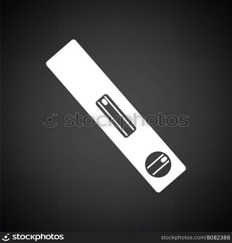 Icon of construction level . Black background with white. Vector illustration.