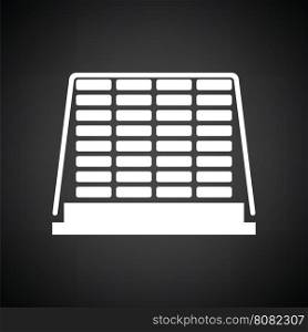 Icon of construction pallet . Black background with white. Vector illustration.