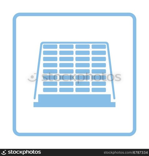 Icon of construction pallet . Blue frame design. Vector illustration.