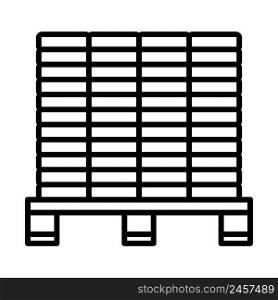 Icon Of Construction Pallet. Bold outline design with editable stroke width. Vector Illustration.