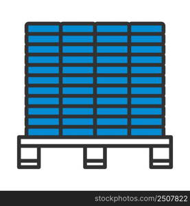 Icon Of Construction Pallet. Editable Bold Outline With Color Fill Design. Vector Illustration.