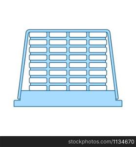 Icon Of Construction Pallet. Thin Line With Blue Fill Design. Vector Illustration.