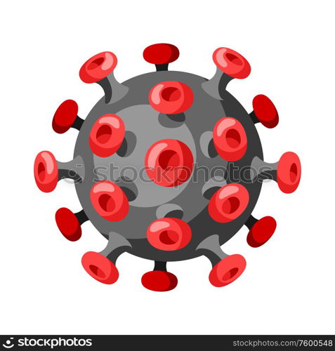 Icon of coronavirus molecule Covid-19. Illustration of new virus symbol. Global pandemic.. Icon of coronavirus molecule Covid-19. Illustration of new virus symbol.