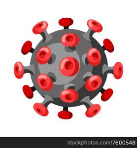 Icon of coronavirus molecule Covid-19. Illustration of new virus symbol. Global pandemic.. Icon of coronavirus molecule Covid-19. Illustration of new virus symbol.