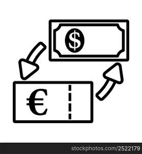 Icon Of Currency Exchange. Bold outline design with editable stroke width. Vector Illustration.