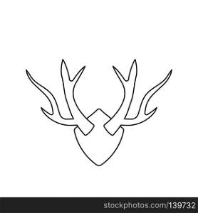 Icon of deer’s antlers . Thin line design. Vector illustration.