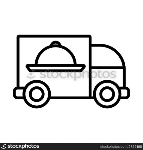 Icon Of Delivering Car. Bold outline design with editable stroke width. Vector Illustration.
