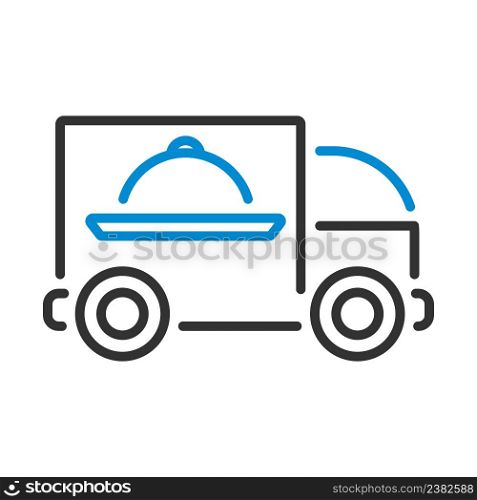 Icon Of Delivering Car. Editable Bold Outline With Color Fill Design. Vector Illustration.