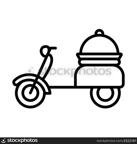 Icon Of Delivering Motorcycle. Bold outline design with editable stroke width. Vector Illustration.