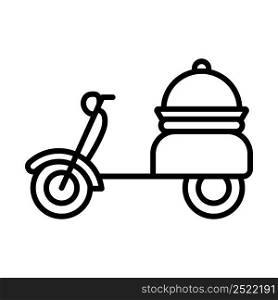 Icon Of Delivering Motorcycle. Bold outline design with editable stroke width. Vector Illustration.