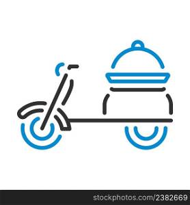 Icon Of Delivering Motorcycle. Editable Bold Outline With Color Fill Design. Vector Illustration.