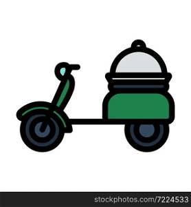 Icon Of Delivering Motorcycle. Editable Bold Outline With Color Fill Design. Vector Illustration.