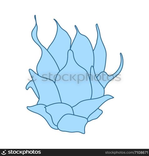 Icon Of Dragon Fruit. Thin Line With Blue Fill Design. Vector Illustration.