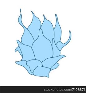 Icon Of Dragon Fruit. Thin Line With Blue Fill Design. Vector Illustration.