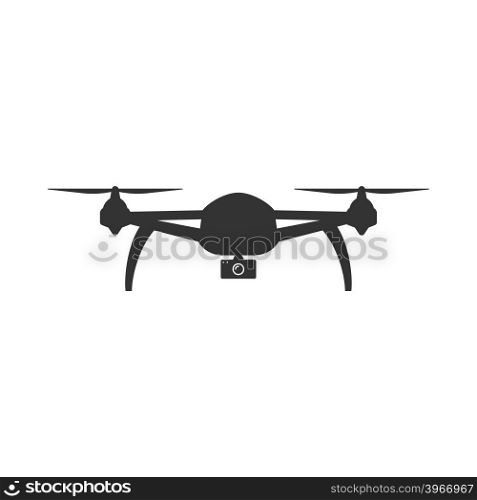 Icon of Drone. Remote controlled flying quadcopter symbol