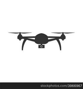 Icon of Drone. Remote controlled flying quadcopter symbol