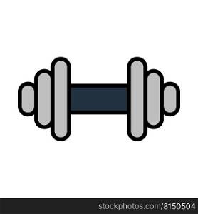 Icon Of Dumbbell. Editable Bold Outline With Color Fill Design. Vector Illustration.
