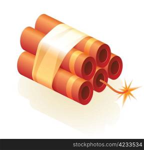 Icon of dynamite. Vector illustration.