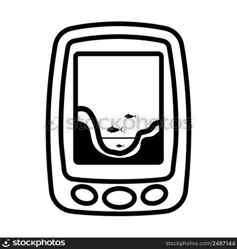 Icon Of Echo Sounder. Bold outline design with editable stroke width. Vector Illustration.
