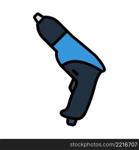 Icon Of Electric Drill. Editable Bold Outline With Color Fill Design. Vector Illustration.