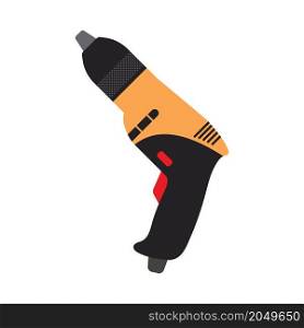 Icon Of Electric Drill. Flat Color Design. Vector Illustration.