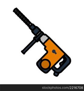 Icon Of Electric Perforator. Editable Bold Outline With Color Fill Design. Vector Illustration.