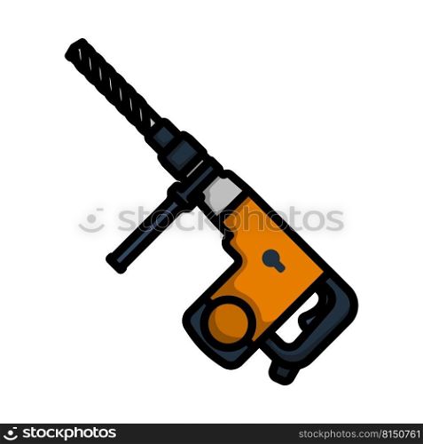 Icon Of Electric Perforator. Editable Bold Outline With Color Fill Design. Vector Illustration.