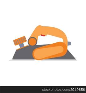 Icon Of Electric Planer. Flat Color Design. Vector Illustration.