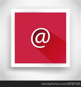Icon of email for web and mobile applications. Flat design with long shadow