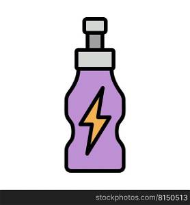 Icon Of Energy Drinks Bottle. Editable Bold Outline With Color Fill Design. Vector Illustration.