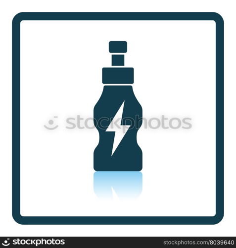 Icon of Energy drinks bottle. Shadow reflection design. Vector illustration.