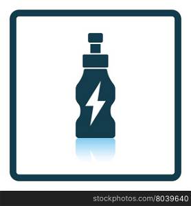 Icon of Energy drinks bottle. Shadow reflection design. Vector illustration.