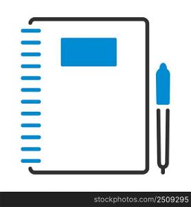 Icon Of Exercise Book. Editable Bold Outline With Color Fill Design. Vector Illustration.