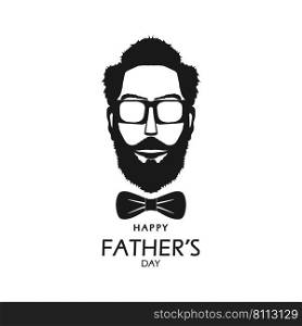 Icon of father in glasses with a bow tie on a white background. Father’s Day.
