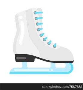 Icon of figure skating skate in flat style. Stylized sport equipment illustration.. Icon of figure skating skate in flat style.
