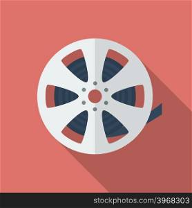 Icon of Film Reel. Flat style