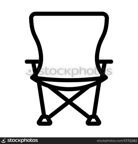 Icon Of Fishing Folding Chair. Bold outline design with editable stroke width. Vector Illustration.